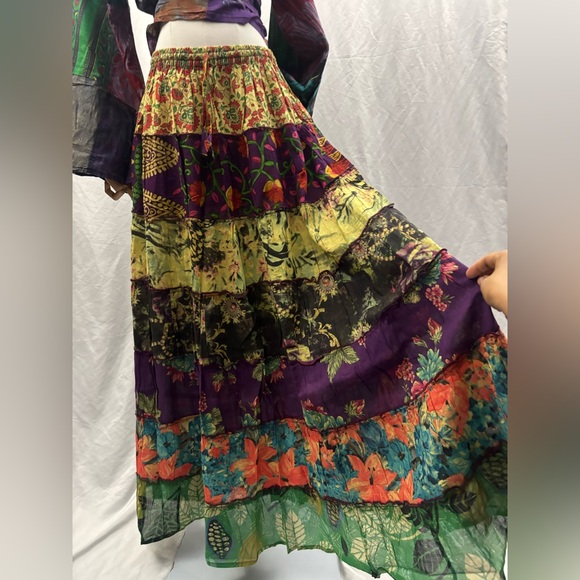 Floral Patchwork Maxi Skirt - Picture 3 of 8